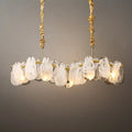 Elegant Cloud Glass Linear Chandelier – Gold Frame for Dining Room - Flindria