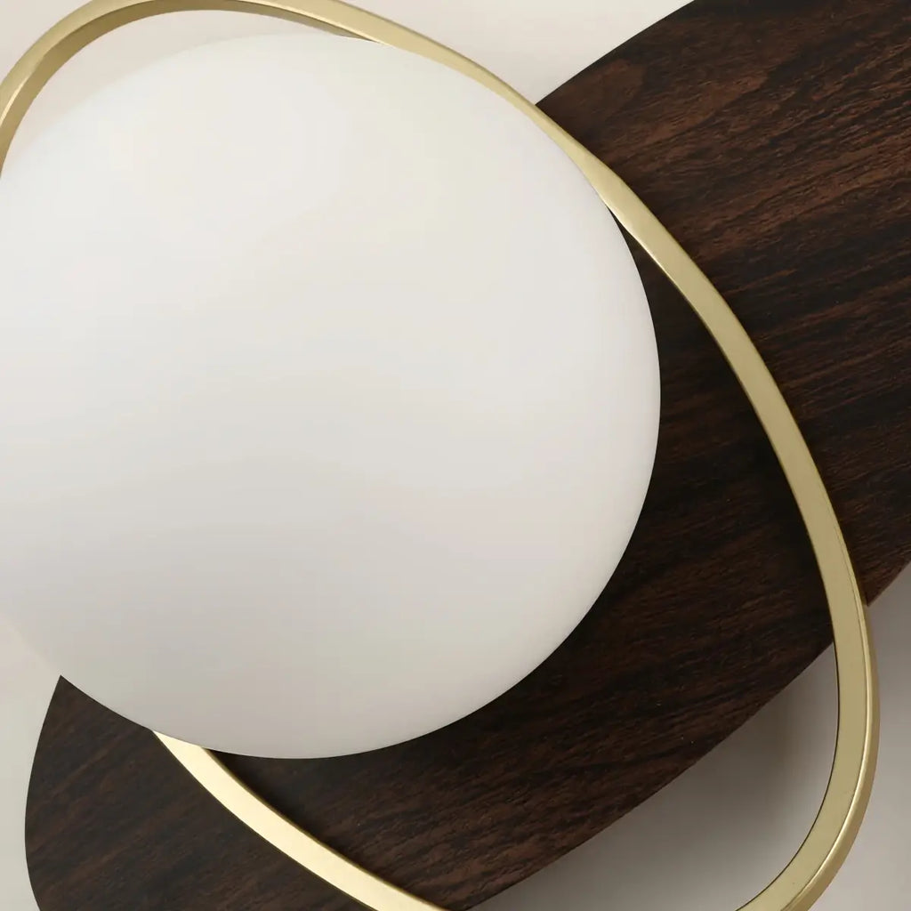 Modern Oval Wall Lamp – Frosted Glass Brass Black/White for Bedroom / Living Room - Flindria