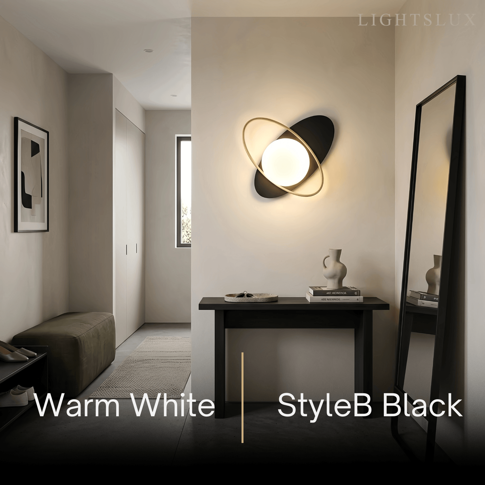 Modern Oval Wall Lamp – Frosted Glass Brass Black/White for Bedroom / Living Room - Flindria