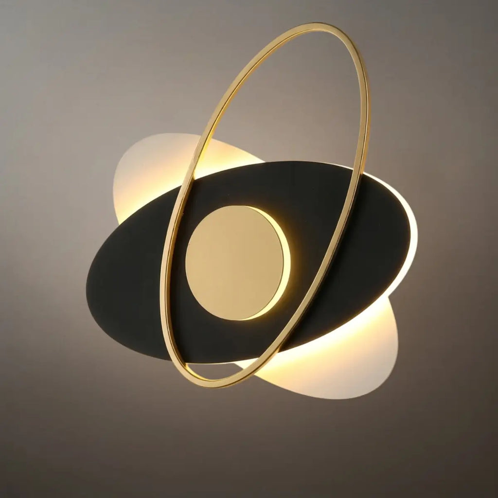 Modern Oval Wall Lamp – Frosted Glass Brass Black/White for Bedroom / Living Room - Flindria