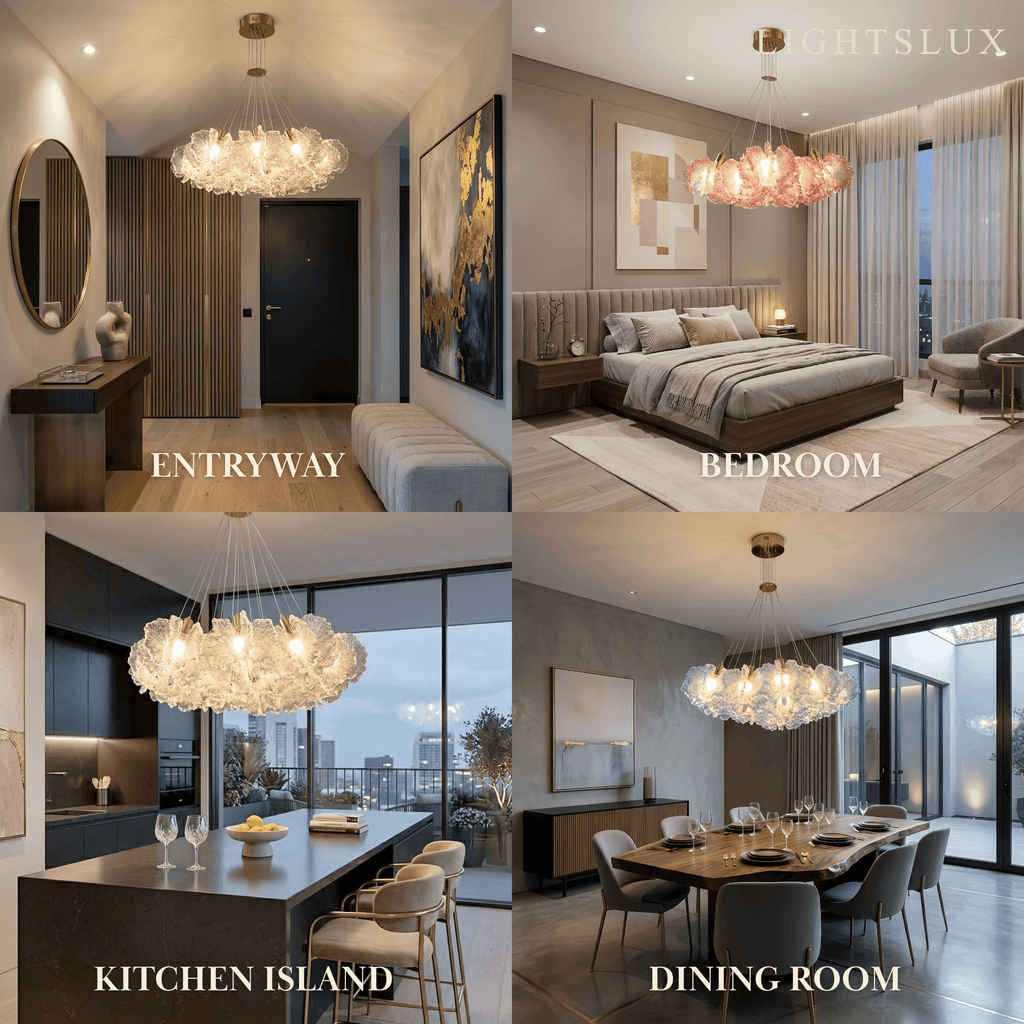Modern Cloud Chandelier -- Colorful Acrylic White/Red/Purple/Blue for Dining Room - Flindria