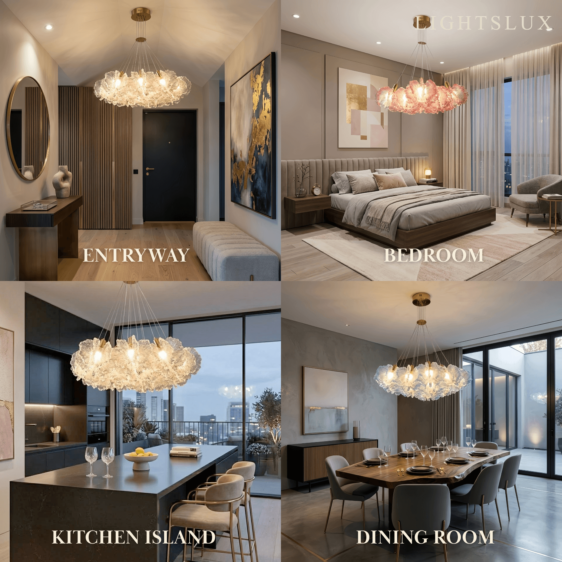 Modern Cloud Chandelier -- Colorful Acrylic White/Red/Purple/Blue for Dining Room - Flindria
