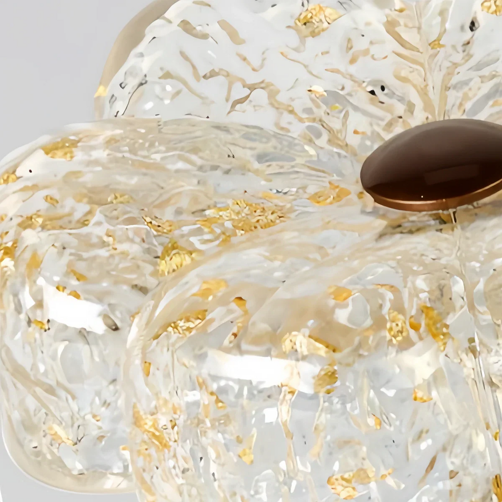Modern Flush Mount Ceiling Light -- Metal & Resin Floral for Hallway Bathroom - Flindria