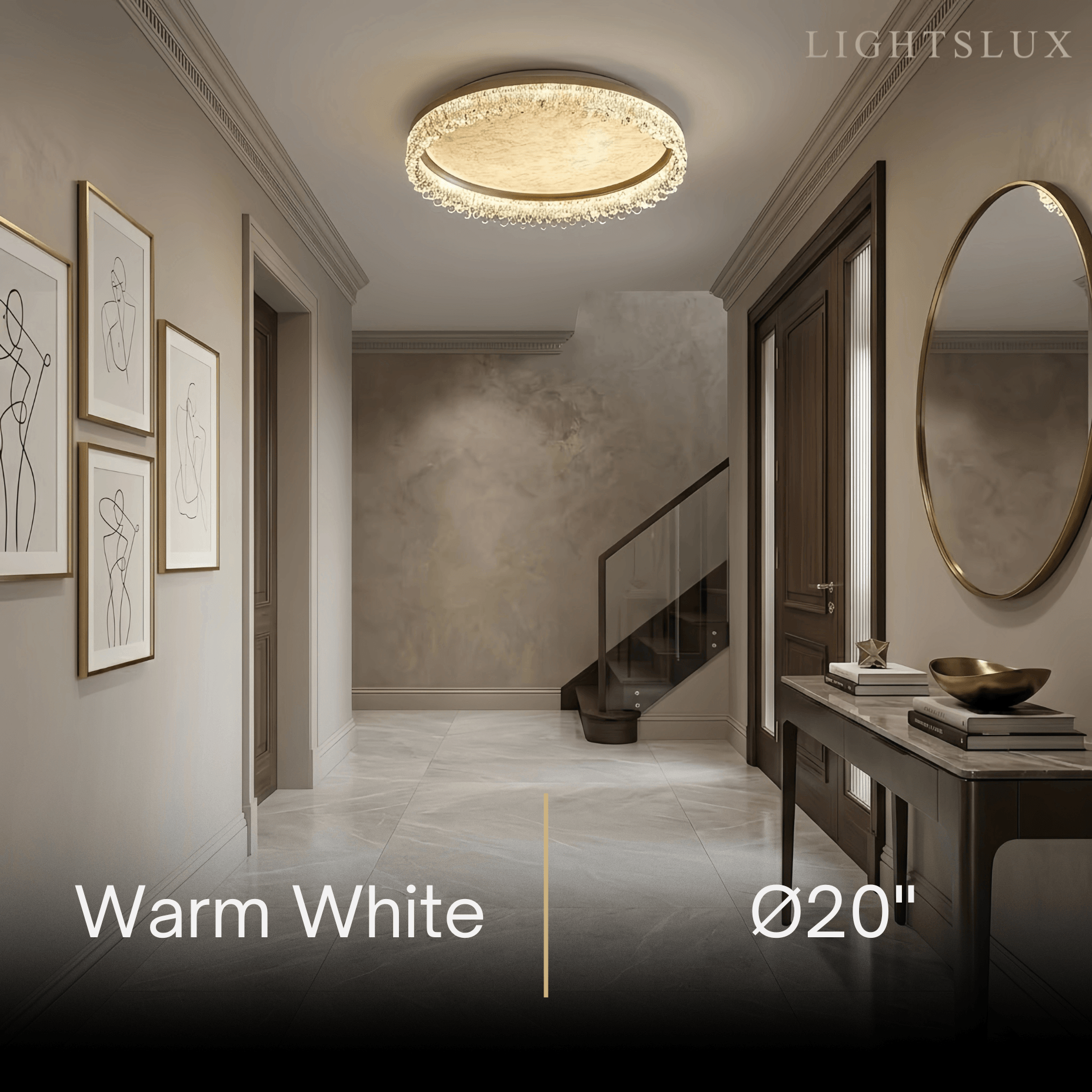 Modern Gold Flush Mount Ceiling Light -- Acrylic & Metal for Bedroom - Flindria