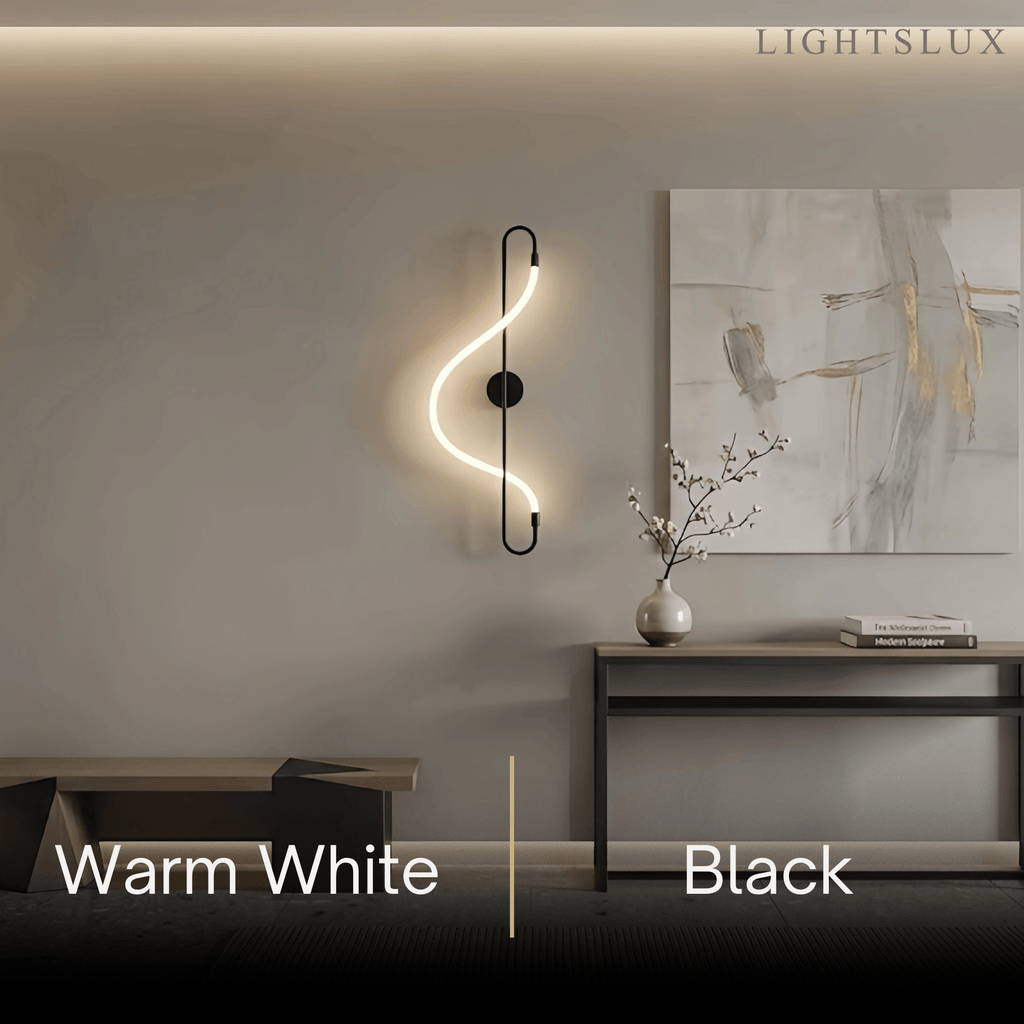 Artistic Musical Note Wall Lamp – Gold/Black Metal for Living Room / Bedroom - Flindria