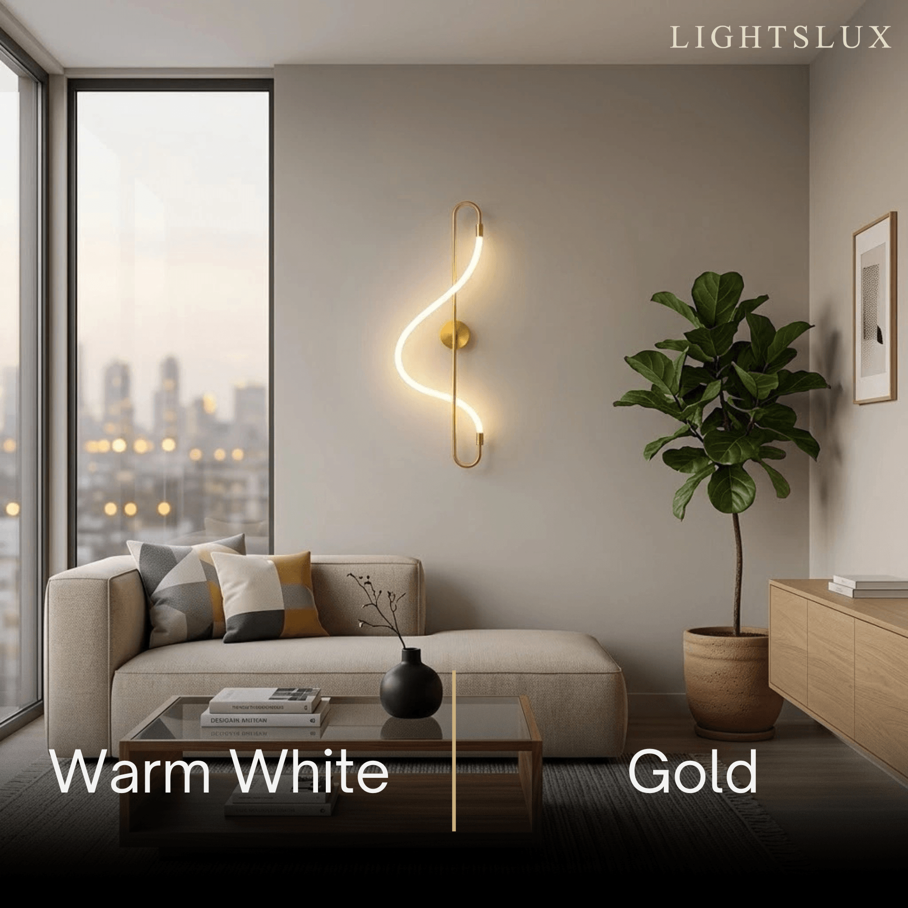 Artistic Musical Note Wall Lamp – Gold/Black Metal for Living Room / Bedroom - Flindria