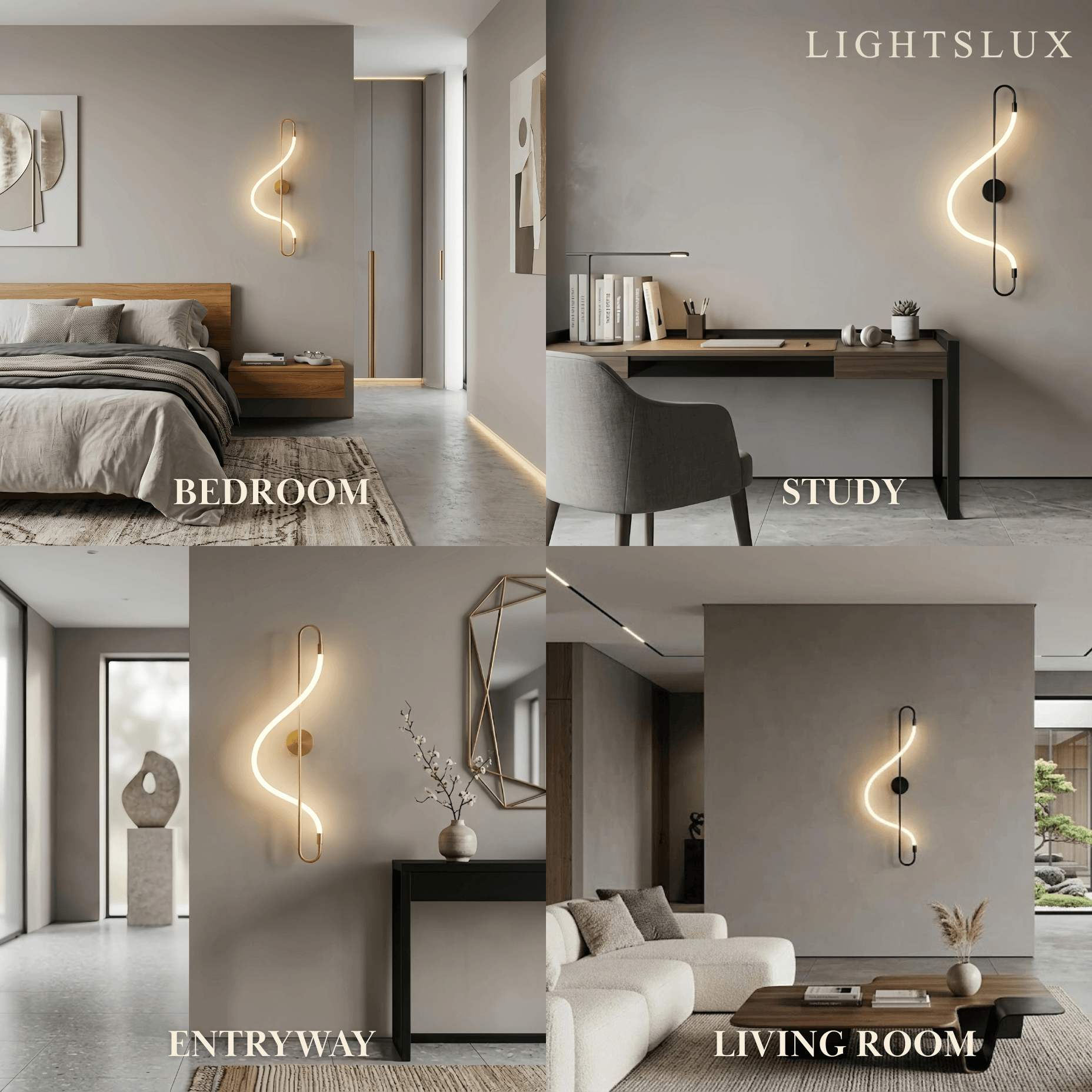 Artistic Musical Note Wall Lamp – Gold/Black Metal for Living Room / Bedroom - Flindria
