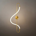 Artistic Musical Note Wall Lamp – Gold/Black Metal for Living Room / Bedroom - Flindria