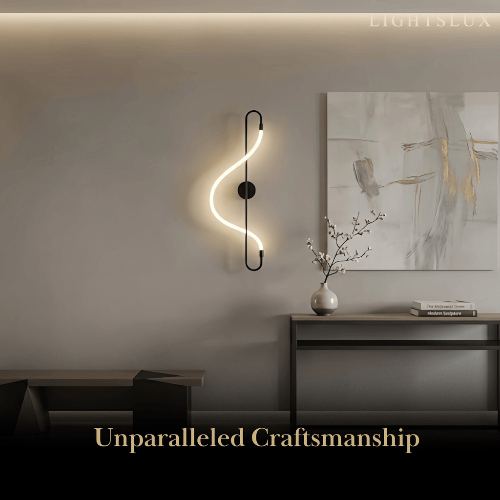 Artistic Musical Note Wall Lamp – Gold/Black Metal for Living Room / Bedroom - Flindria