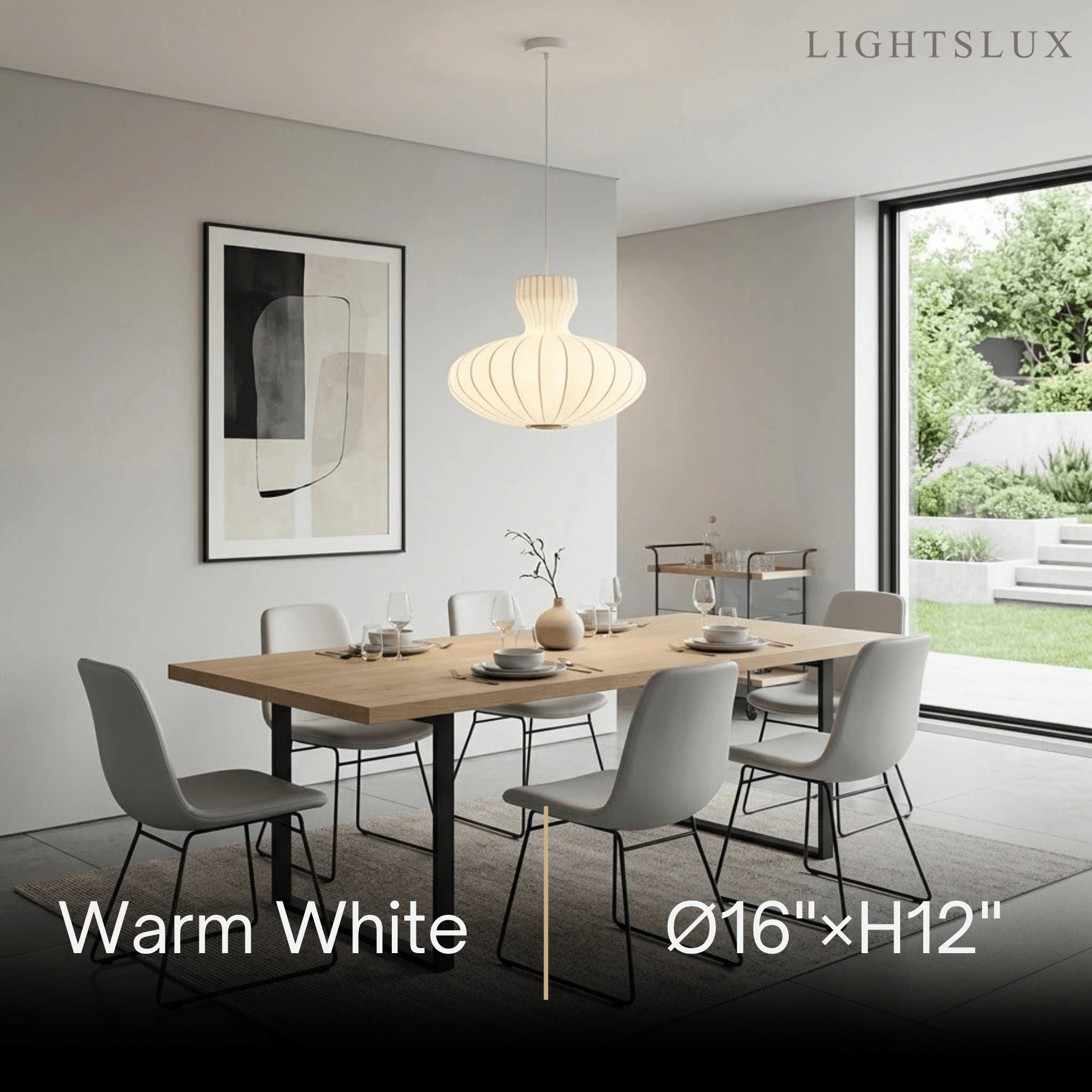 Minimalist Silk Pendant Light – White Flying Saucer for Dining Room / Bedroom - Flindria