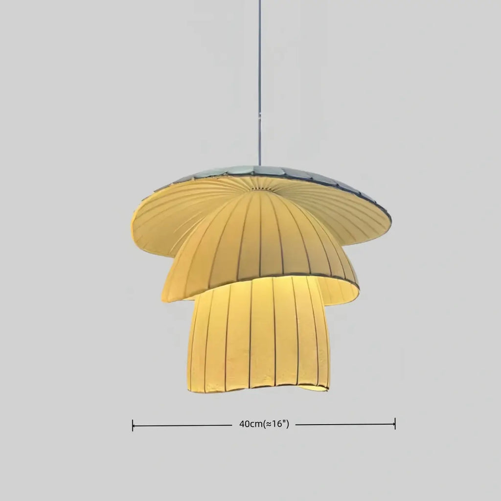 Minimalist Coir Silk Pendant Light – Natural White for Dining Room / Living Room - Flindria