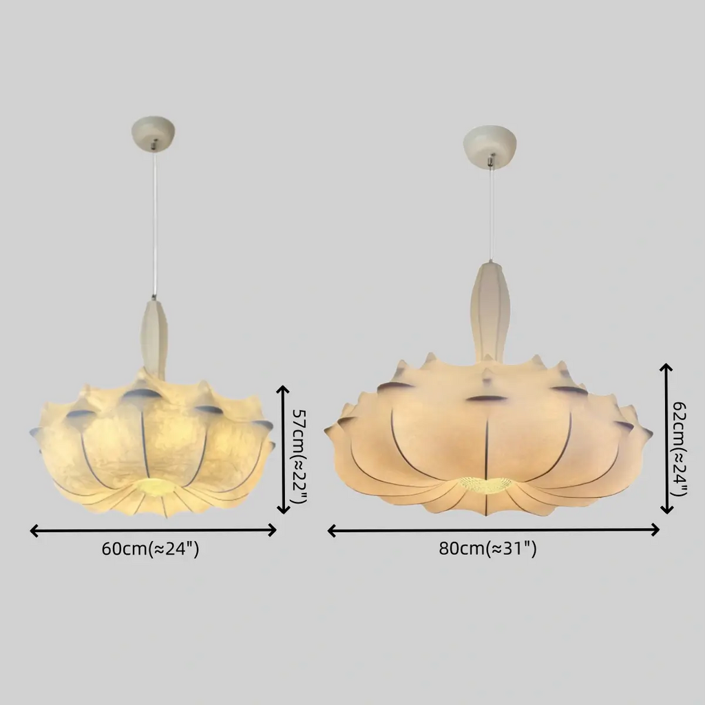 Nordic Silk Pendant Light -- White for Living Room Dining Room - Flindria