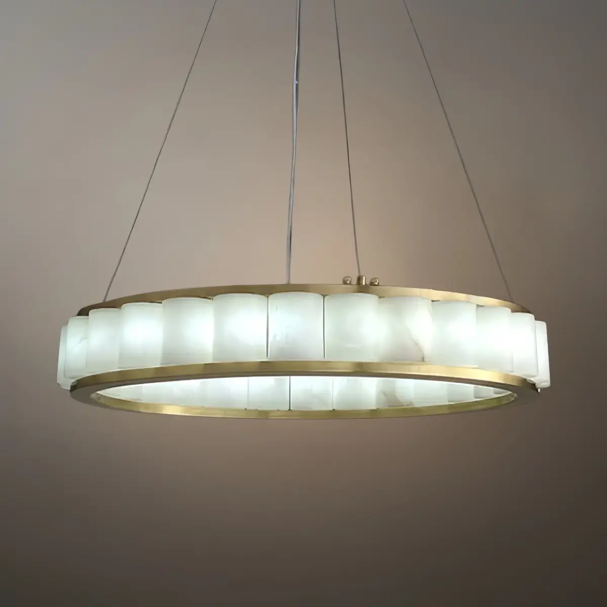 Modern Alabaster Pendant Light -- Gold for Dining Room Living Room - Flindria