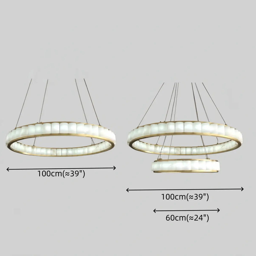 Modern Alabaster Pendant Light -- Gold for Dining Room Living Room - Flindria