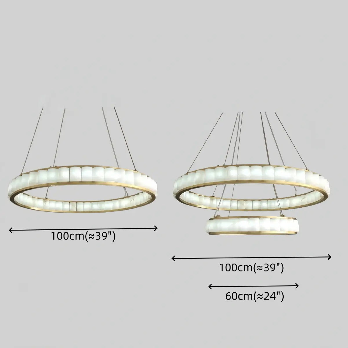 Modern Alabaster Pendant Light -- Gold for Dining Room Living Room - Flindria