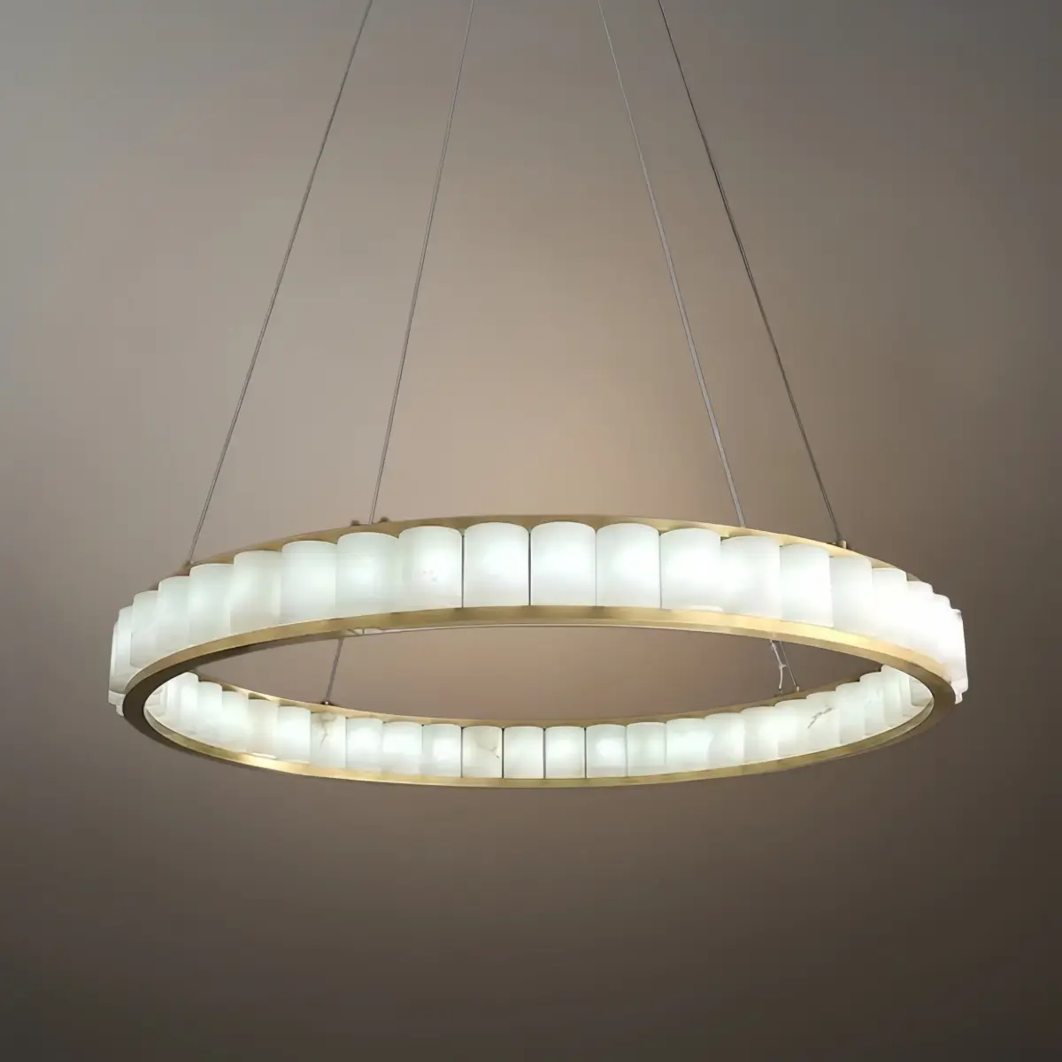 Modern Alabaster Pendant Light -- Gold for Dining Room Living Room - Flindria