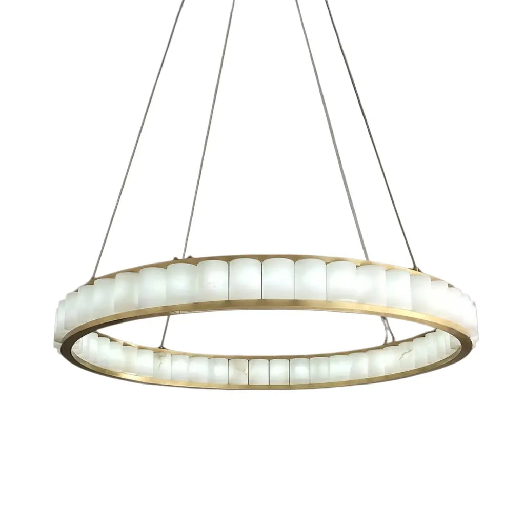 Modern Alabaster Pendant Light -- Gold for Dining Room Living Room - Flindria