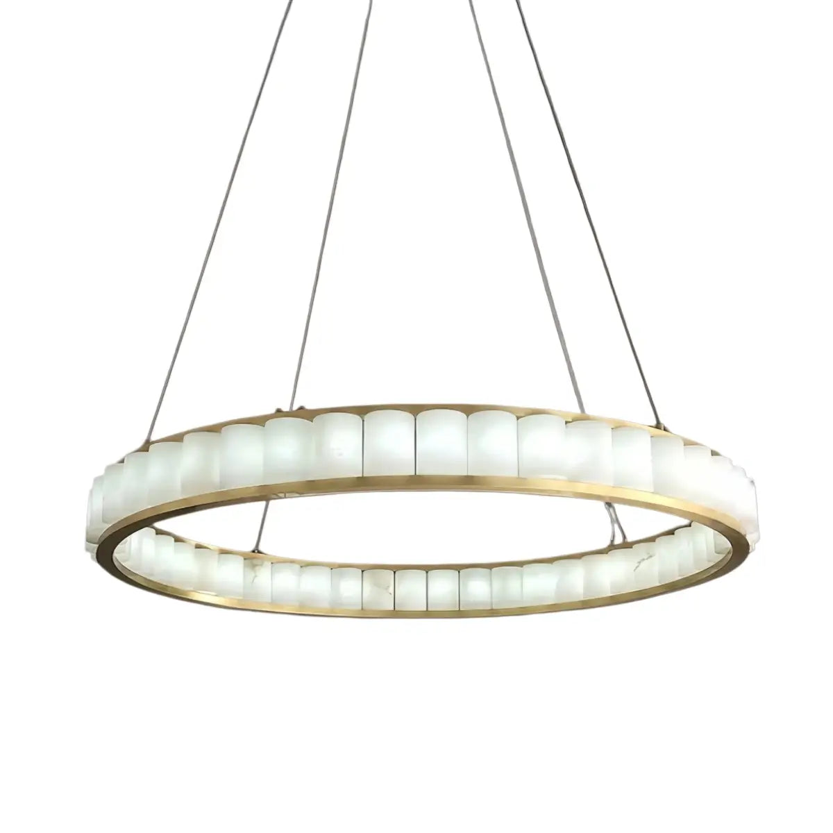 Modern Alabaster Pendant Light -- Gold for Dining Room Living Room - Flindria