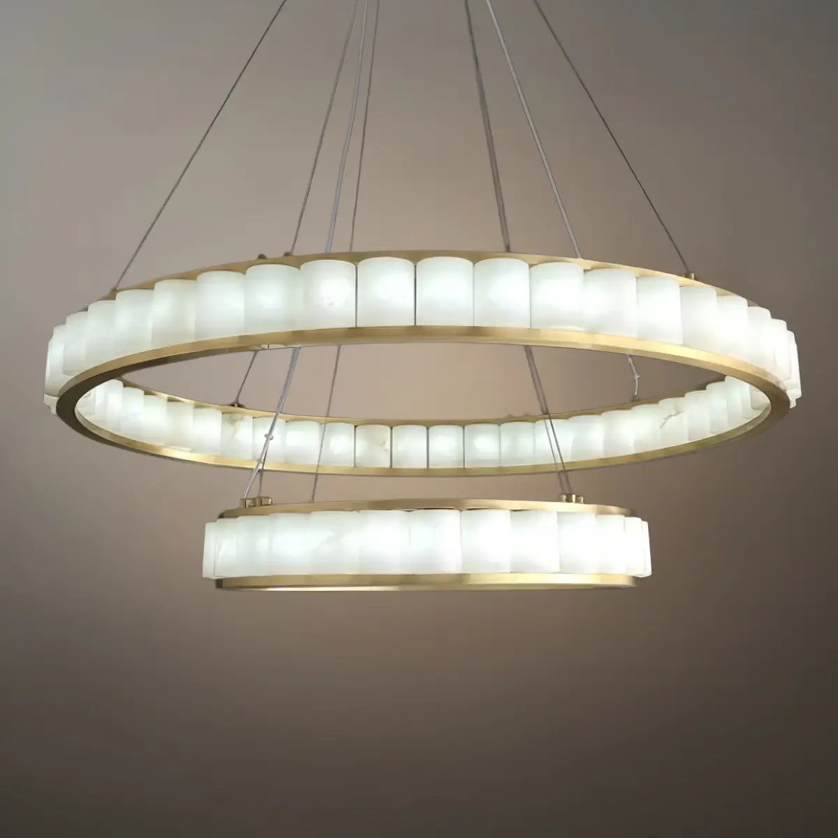 Modern Alabaster Pendant Light -- Gold for Dining Room Living Room - Flindria