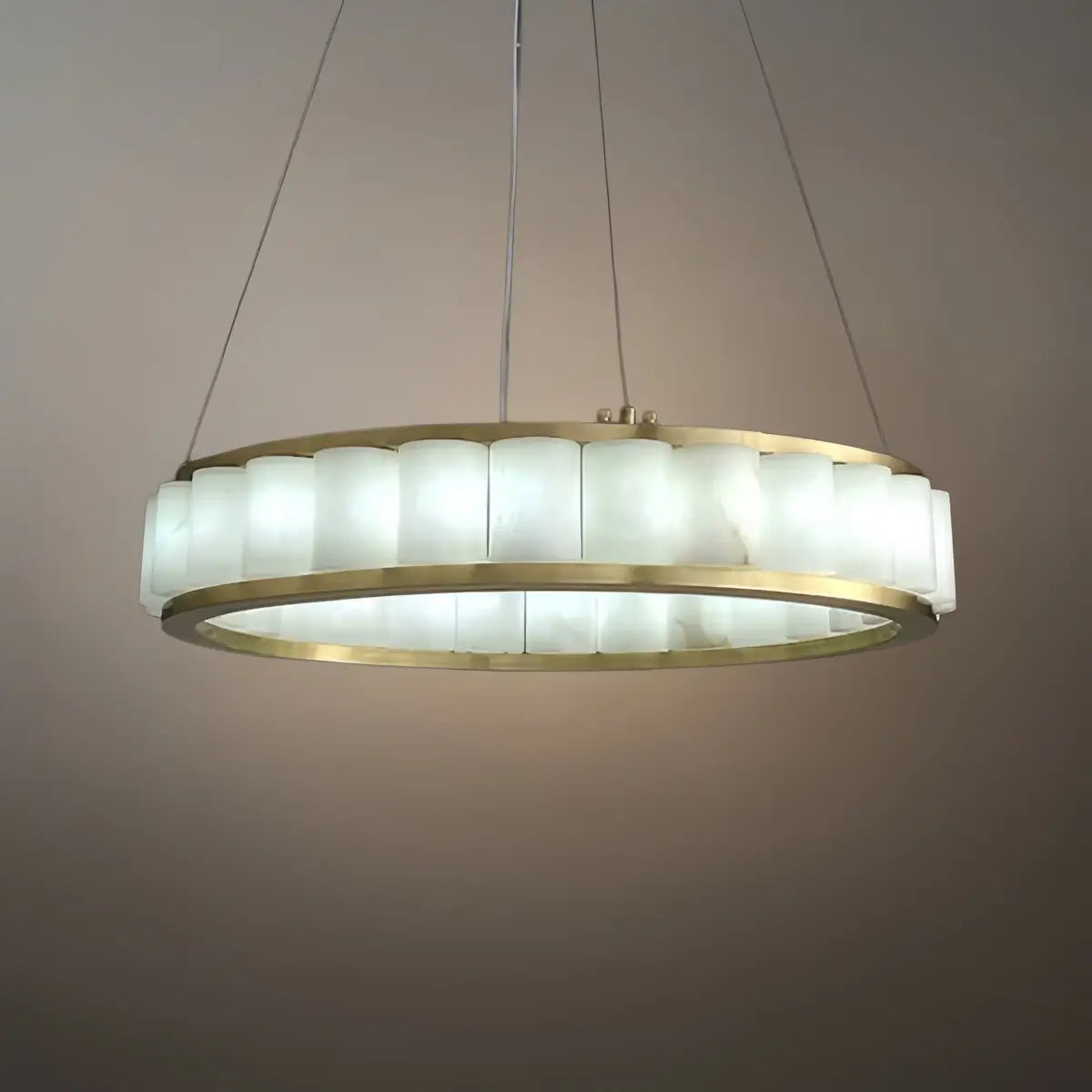 Modern Alabaster Pendant Light -- Gold for Dining Room Living Room - Flindria