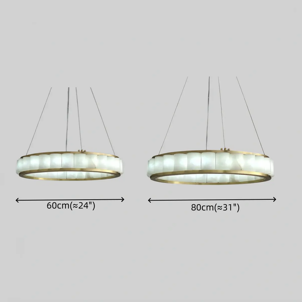 Modern Alabaster Pendant Light -- Gold for Dining Room Living Room - Flindria