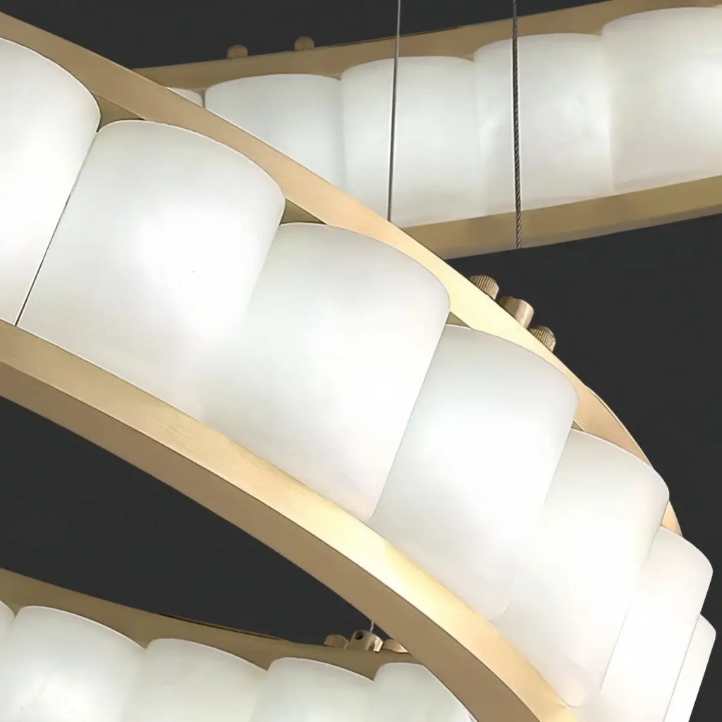Modern Alabaster Pendant Light -- Gold for Dining Room Living Room - Flindria