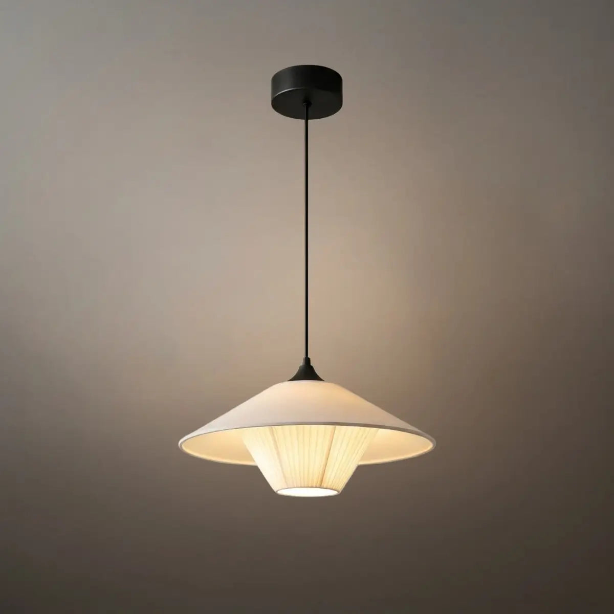Wabi-sabi Cone Pendant Light -- Leather for Bedroom/Dining Room/Hallway - Flindria