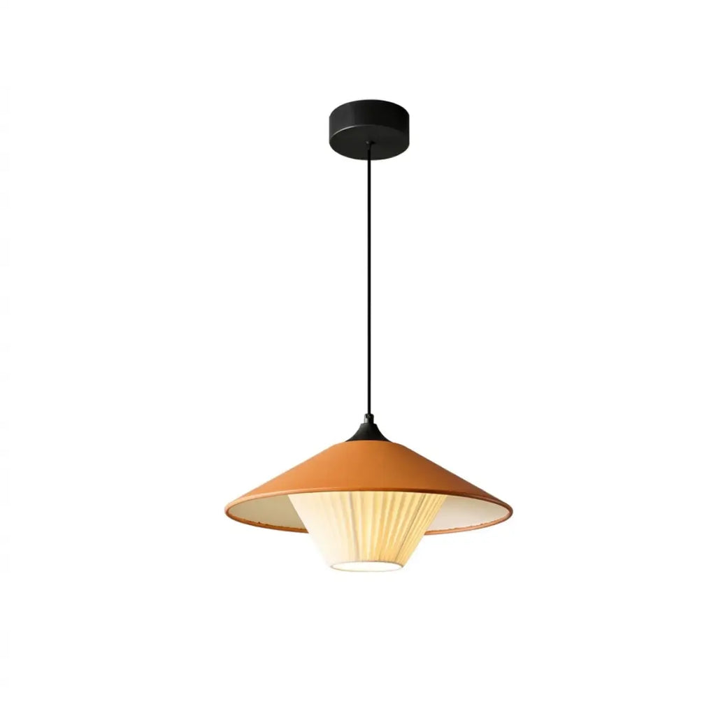 Wabi-sabi Cone Pendant Light -- Leather for Bedroom/Dining Room/Hallway - Flindria