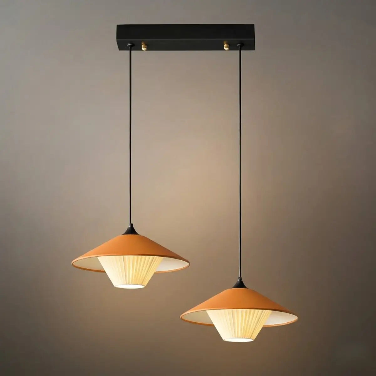 Wabi-sabi Cone Pendant Light -- Leather for Bedroom/Dining Room/Hallway - Flindria