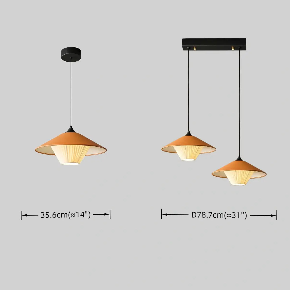 Wabi-sabi Cone Pendant Light -- Leather for Bedroom/Dining Room/Hallway - Flindria