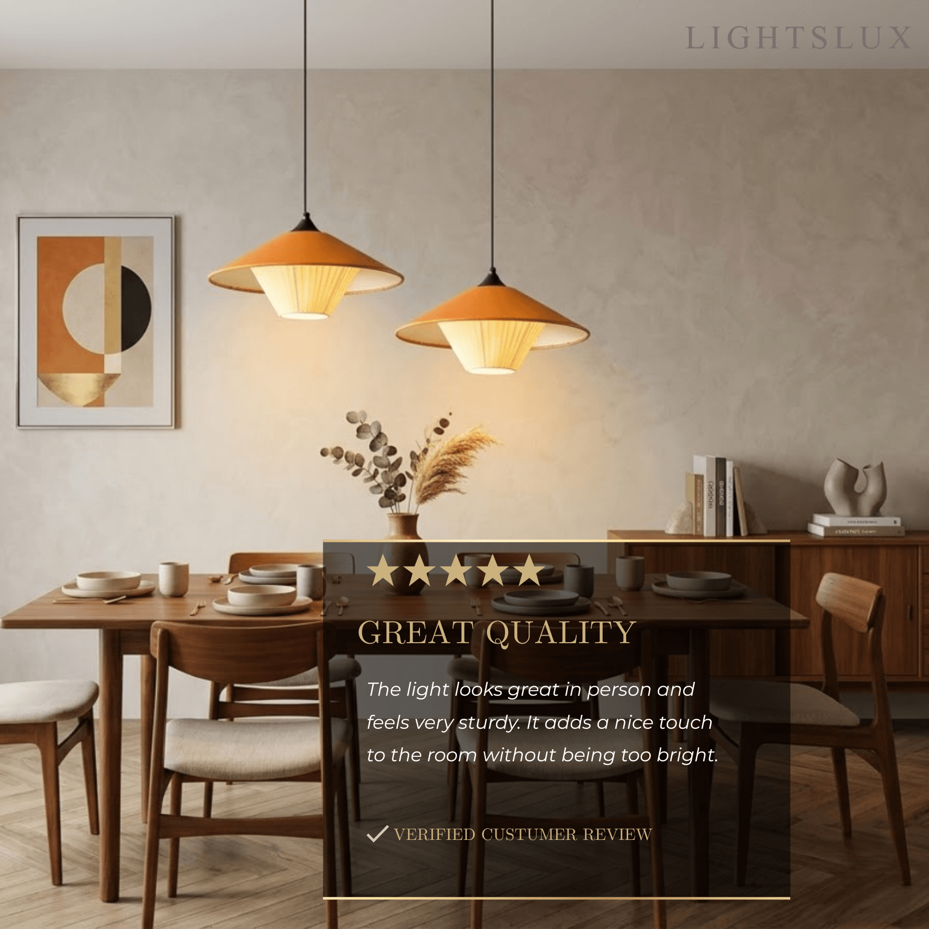 Wabi-sabi Cone Pendant Light -- Leather for Bedroom/Dining Room/Hallway - Flindria