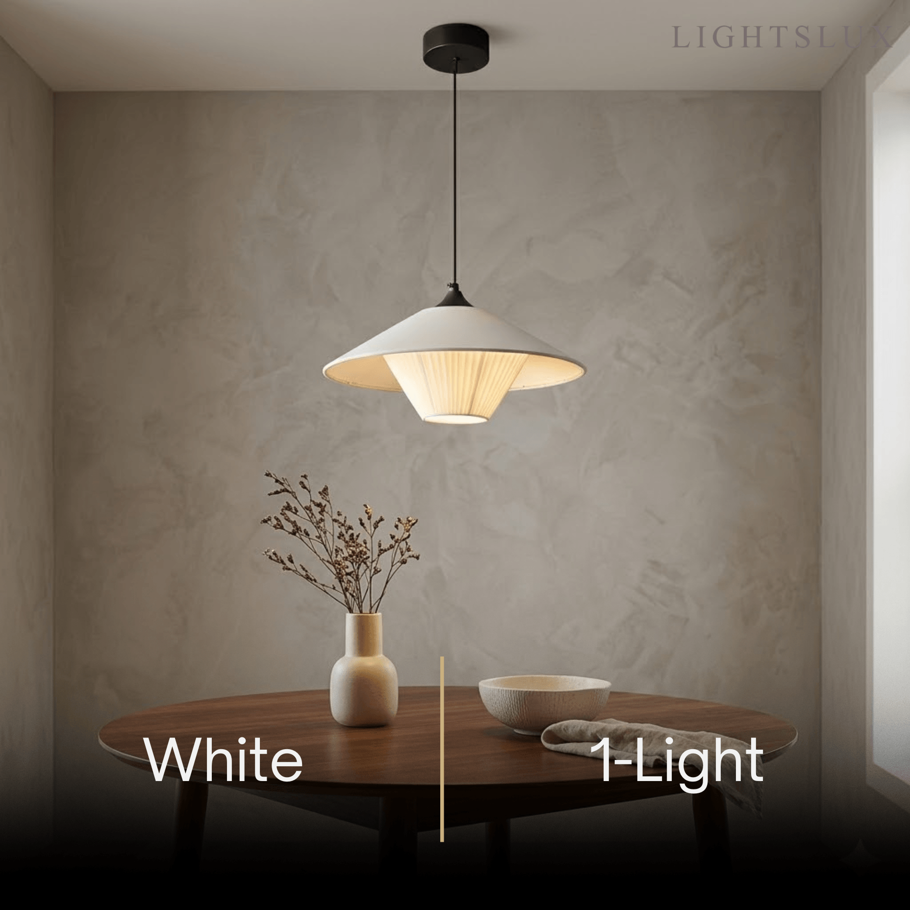 Wabi-sabi Cone Pendant Light -- Leather for Bedroom/Dining Room/Hallway - Flindria
