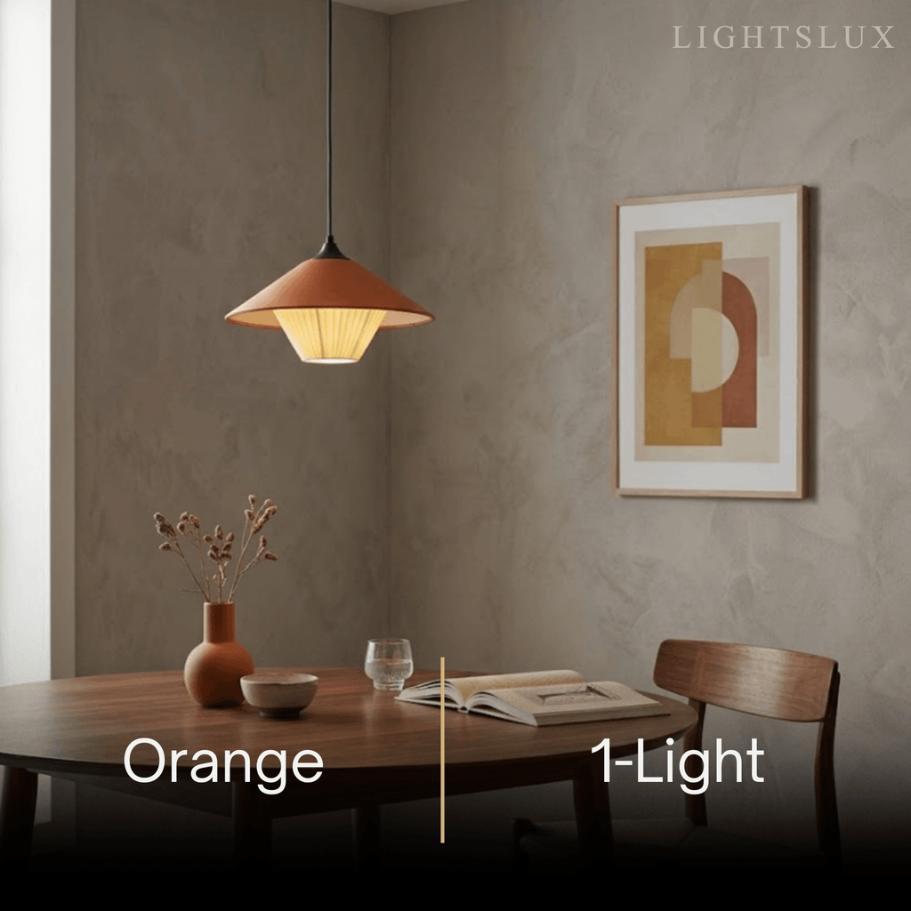 Wabi-sabi Cone Pendant Light -- Leather for Bedroom/Dining Room/Hallway - Flindria