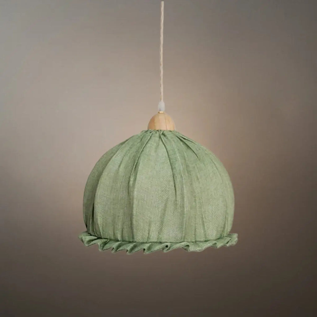 Wabi-Sabi Fabric Pendant Light -- White/Beige/Green for Dining Room/Bedroom - Flindria