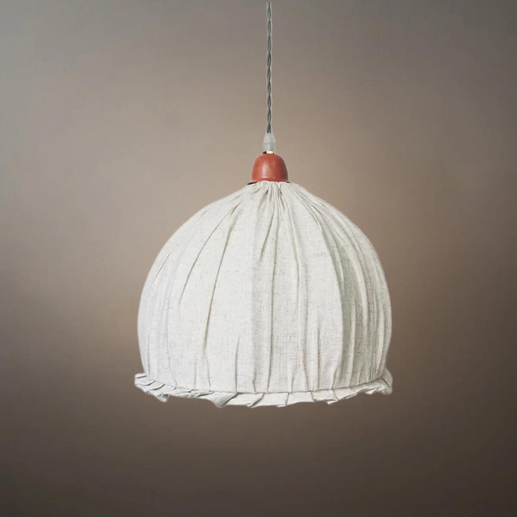 Wabi-Sabi Fabric Pendant Light -- White/Beige/Green for Dining Room/Bedroom - Flindria