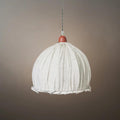 Wabi-Sabi Fabric Pendant Light -- White/Beige/Green for Dining Room/Bedroom - Flindria