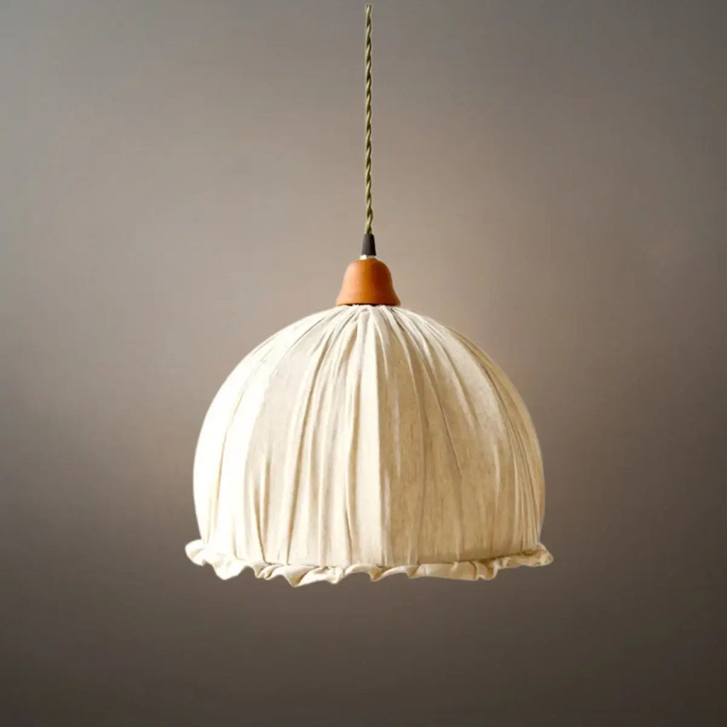 Wabi-Sabi Fabric Pendant Light -- White/Beige/Green for Dining Room/Bedroom - Flindria