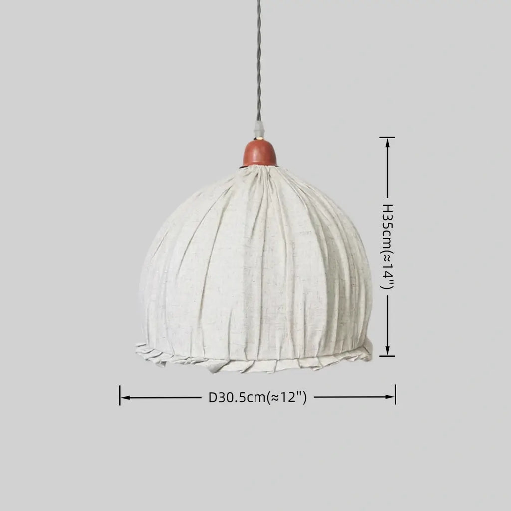 Wabi-Sabi Fabric Pendant Light -- White/Beige/Green for Dining Room/Bedroom - Flindria