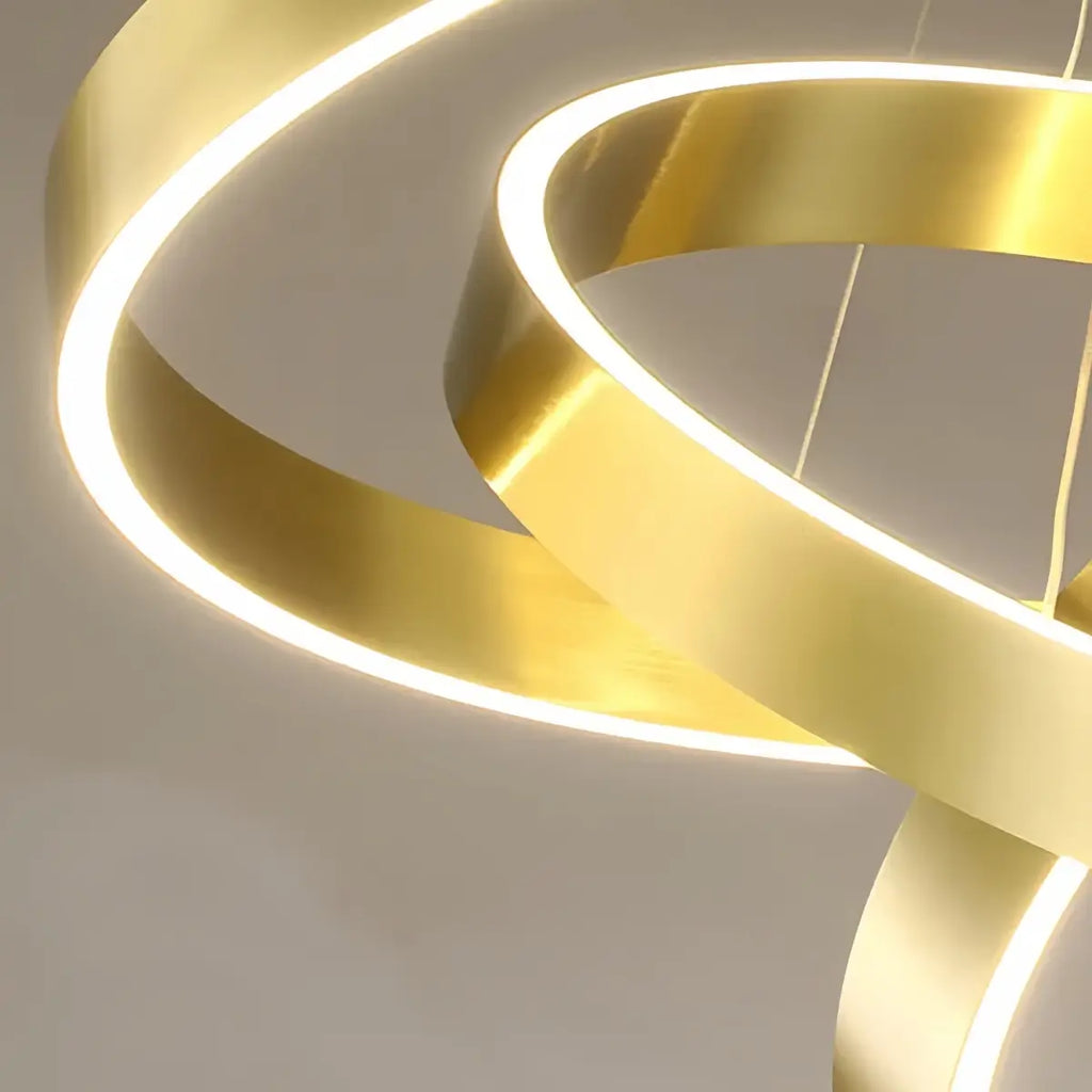 Modern Tiered Circular Chandelier – Gold Metal for Living Room, Dining Room, and Foyer - Flindria