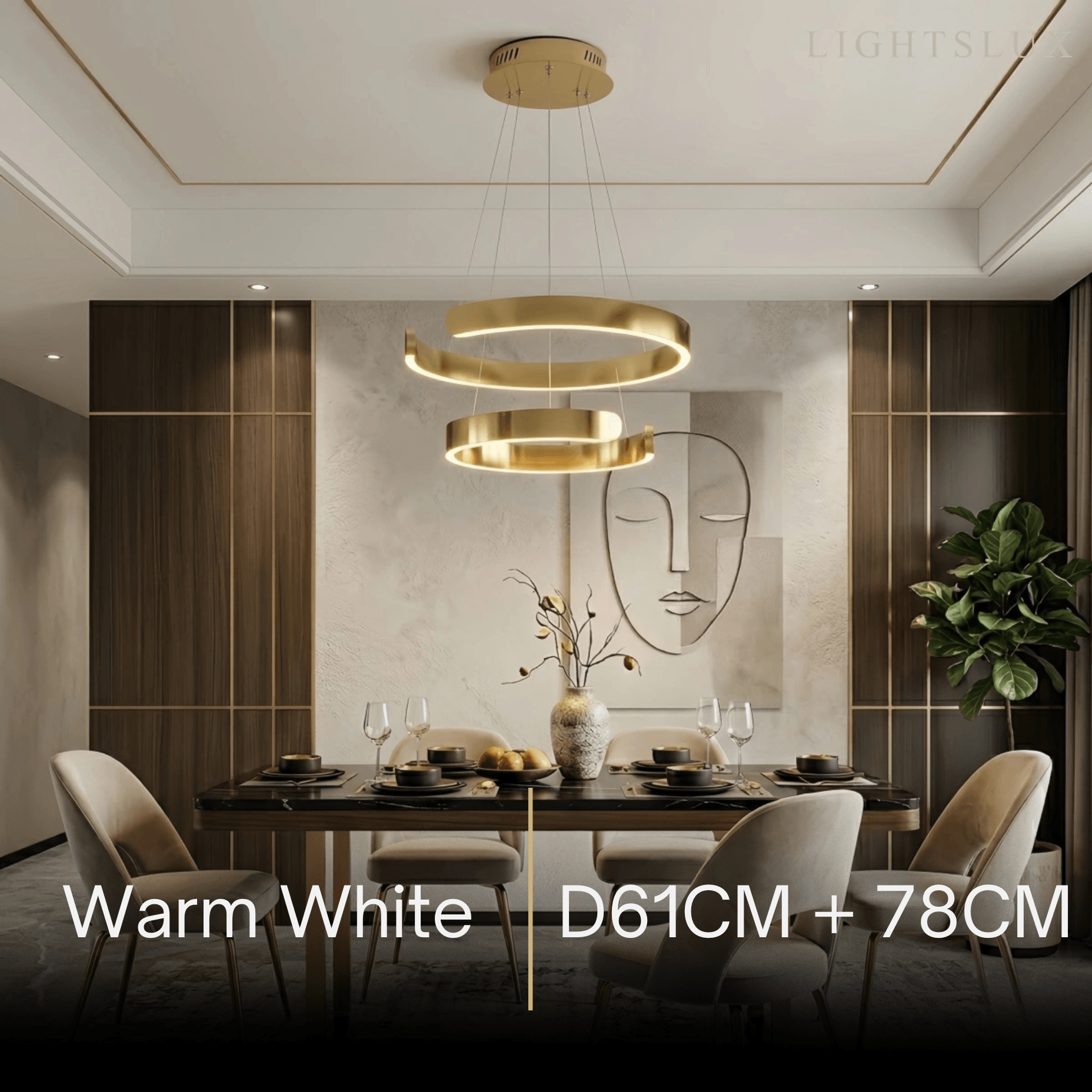Modern Tiered Circular Chandelier – Gold Metal for Living Room, Dining Room, and Foyer - Flindria