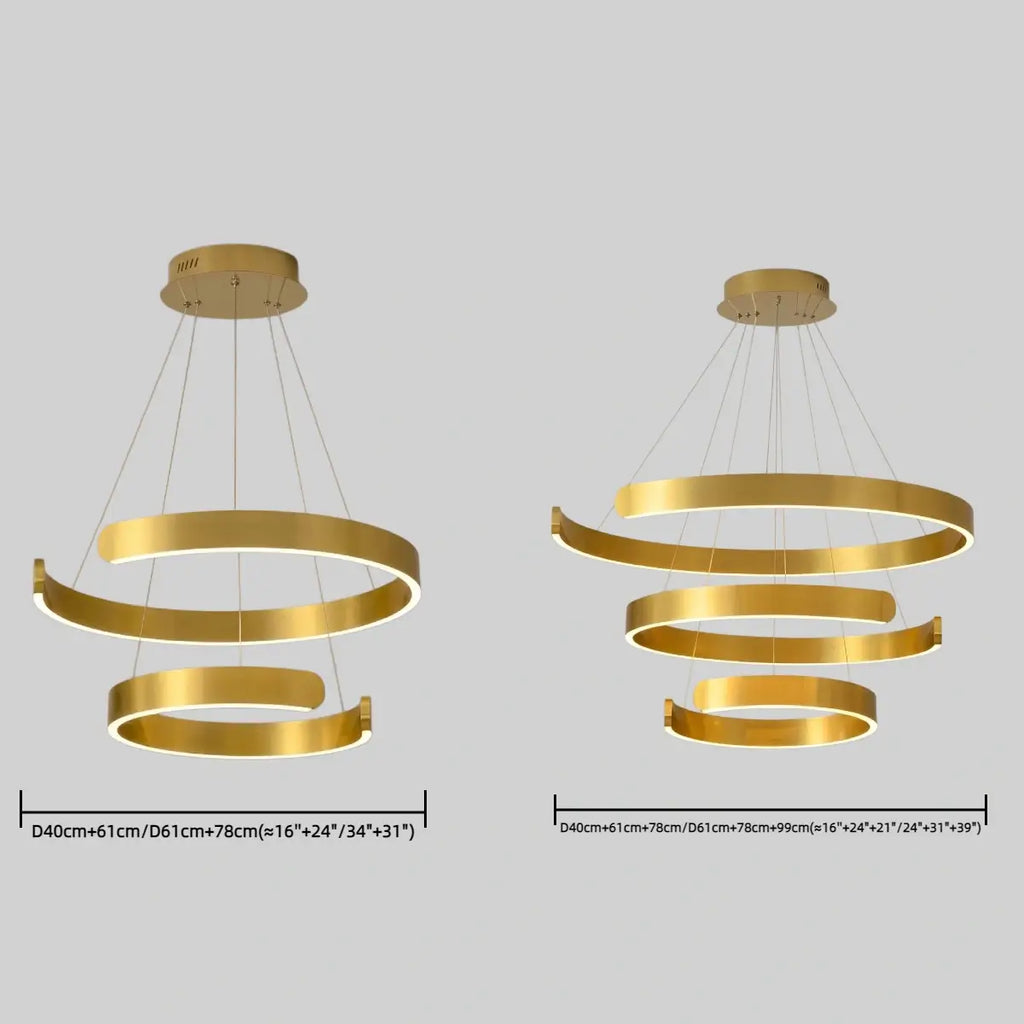 Modern Tiered Circular Chandelier – Gold Metal for Living Room, Dining Room, and Foyer - Flindria