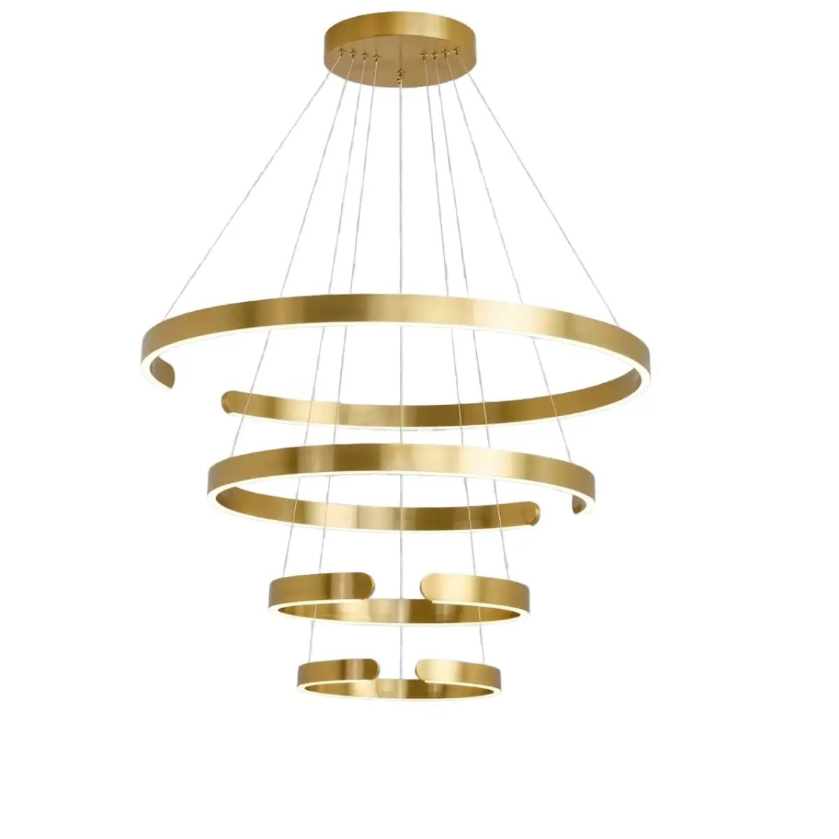 Modern Tiered Circular Chandelier – Gold Metal for Living Room, Dining Room, and Foyer - Flindria