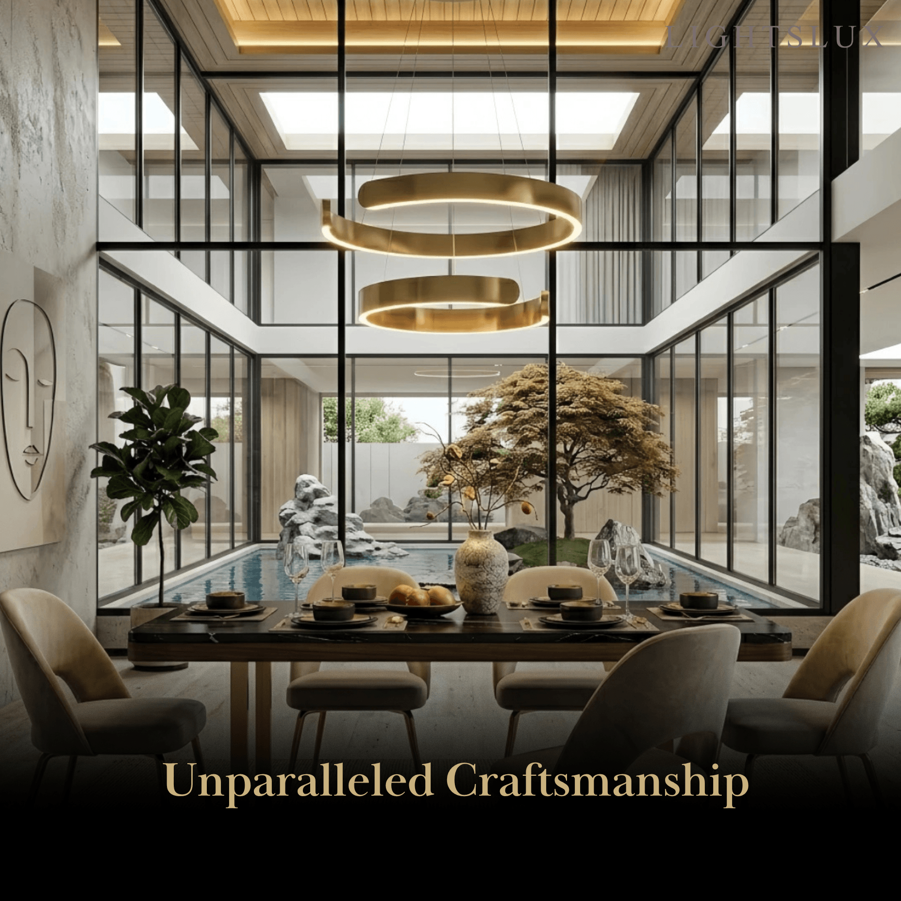 Modern Tiered Circular Chandelier – Gold Metal for Living Room, Dining Room, and Foyer - Flindria