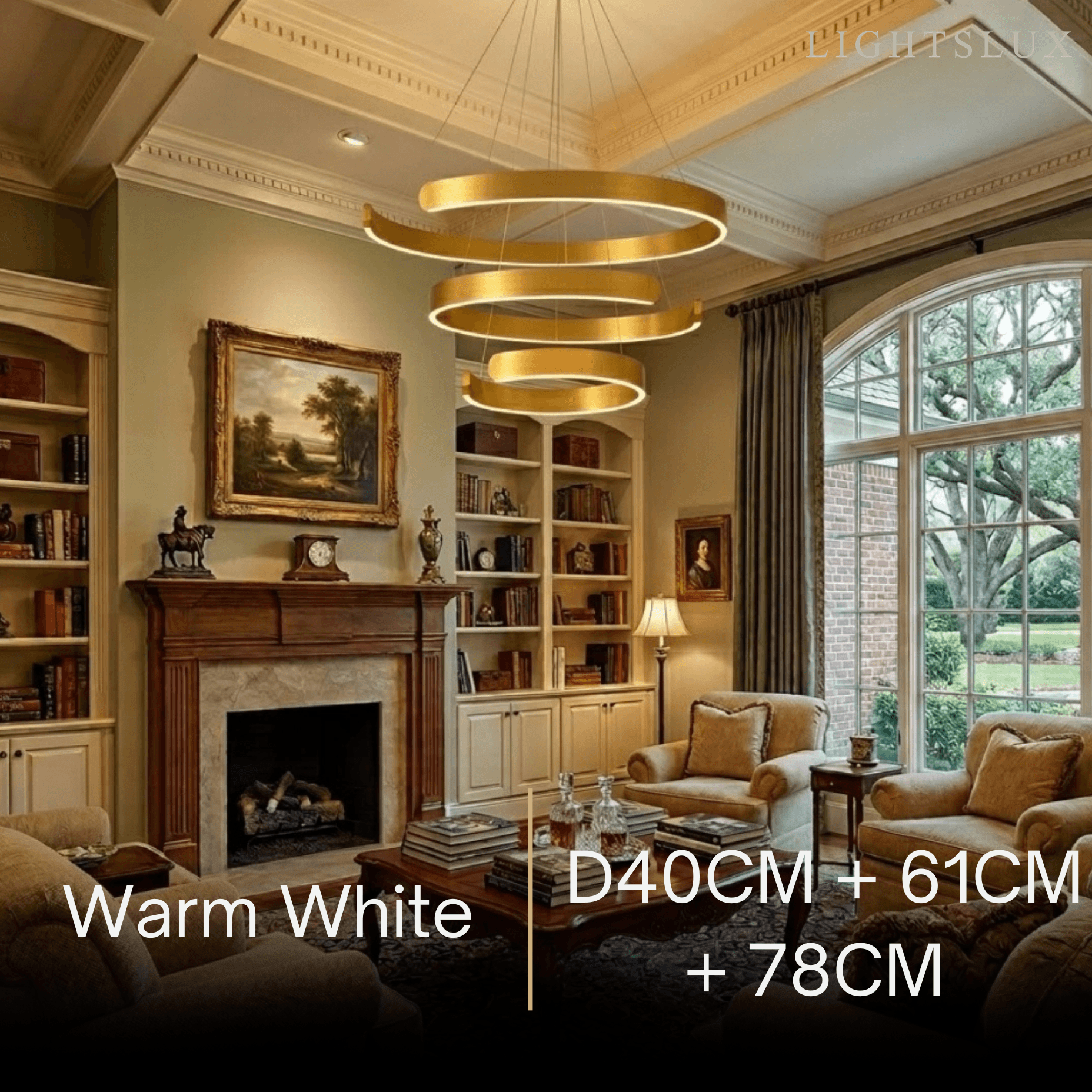 Modern Tiered Circular Chandelier – Gold Metal for Living Room, Dining Room, and Foyer - Flindria