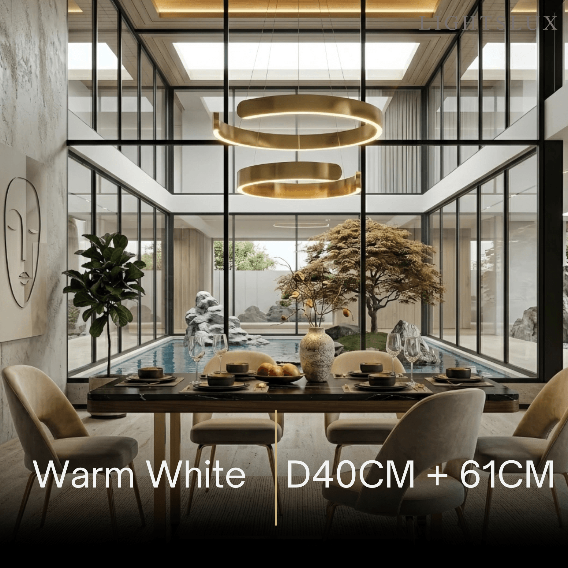 Modern Tiered Circular Chandelier – Gold Metal for Living Room, Dining Room, and Foyer - Flindria