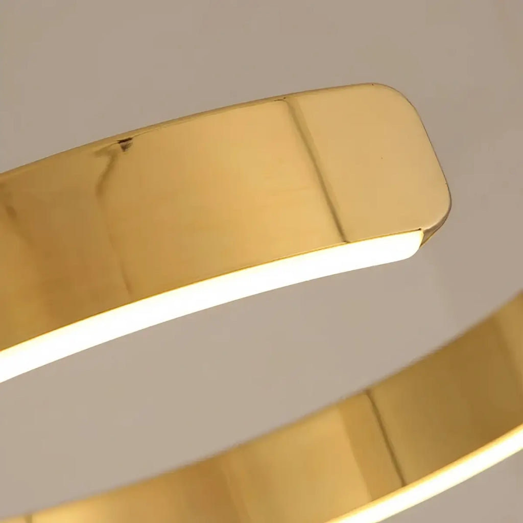 Modern Tiered Circular Chandelier – Gold Metal for Living Room, Dining Room, and Foyer - Flindria
