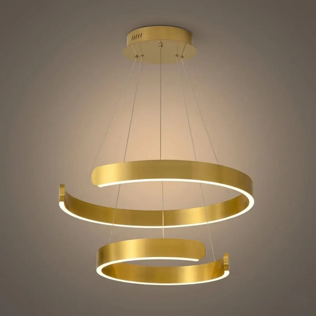 Modern Tiered Circular Chandelier – Gold Metal for Living Room, Dining Room, and Foyer - Flindria
