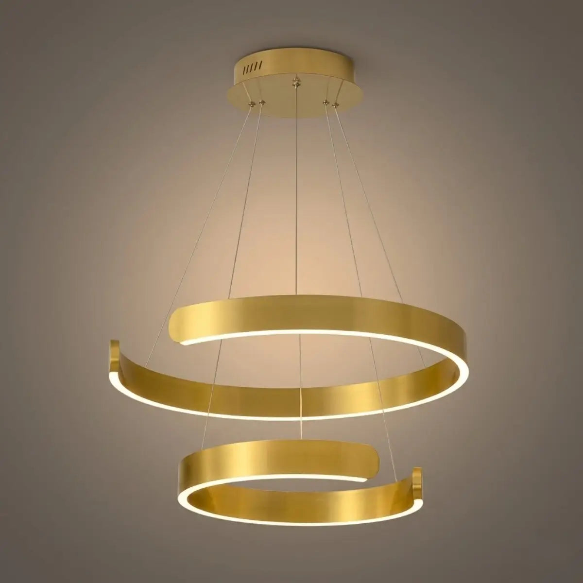 Modern Tiered Circular Chandelier – Gold Metal for Living Room, Dining Room, and Foyer - Flindria