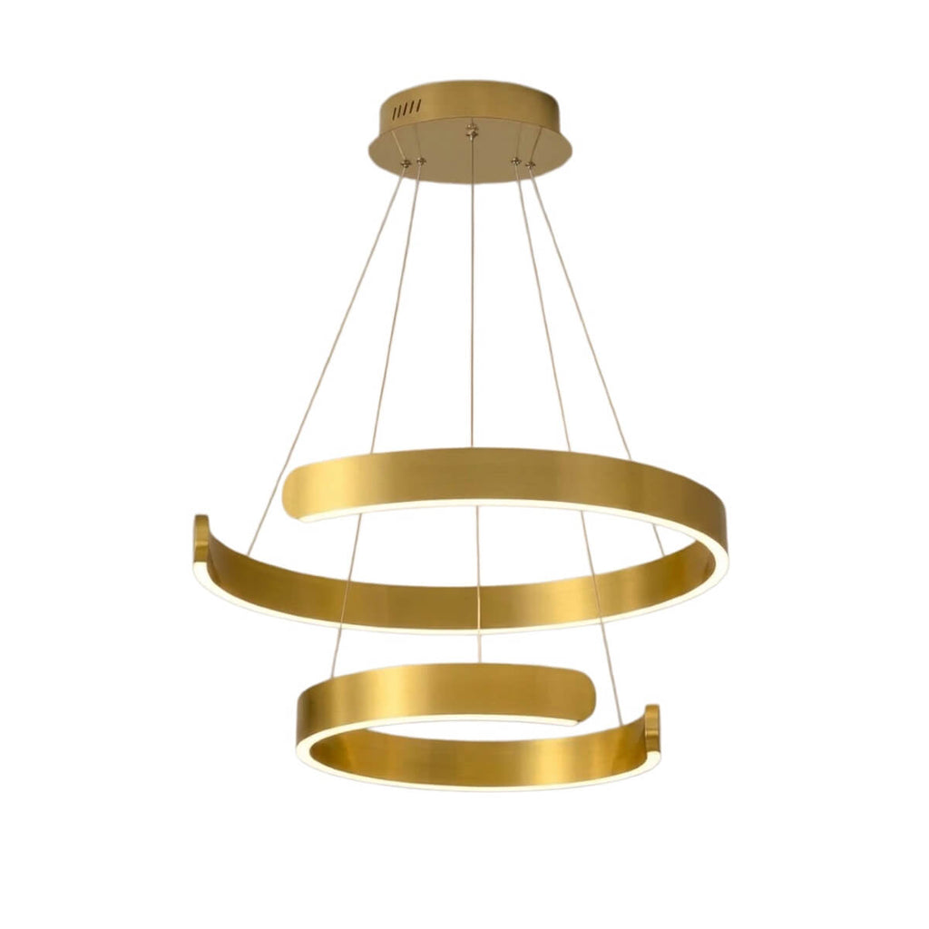 Modern Tiered Circular Chandelier – Gold Metal for Living Room, Dining Room, and Foyer - Flindria