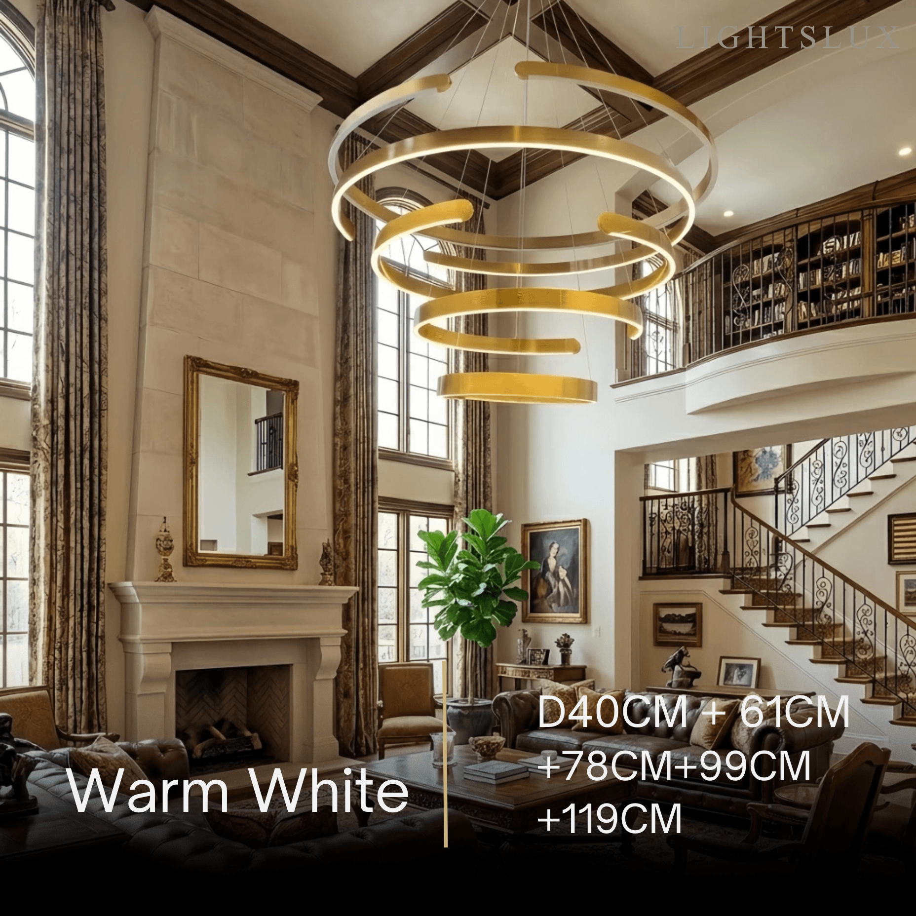 Modern Tiered Circular Chandelier – Gold Metal for Living Room, Dining Room, and Foyer - Flindria